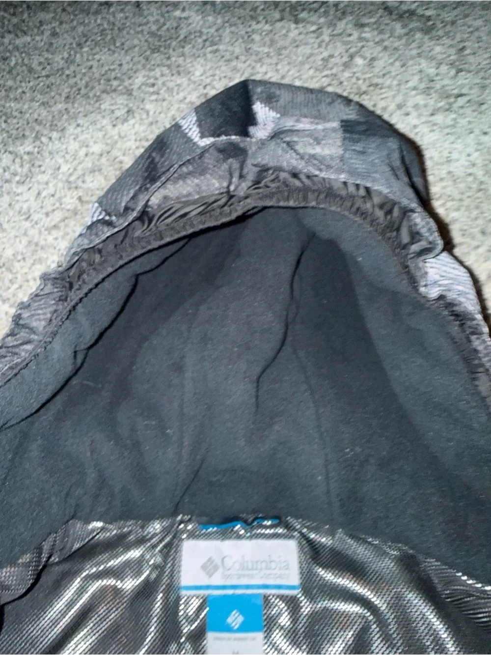 Columbia Black & Gray Camo Hooded Jacket, Youth Med
